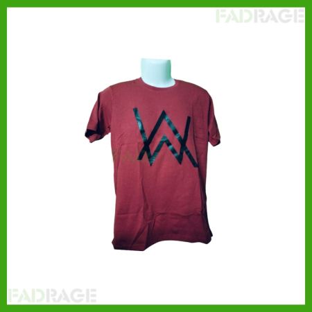 Men Printed Round Neck Pure Cotton Maroon T-Shirt