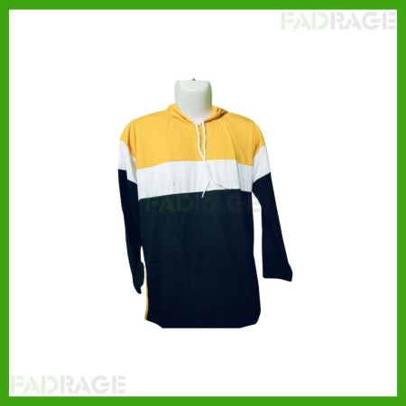Men Full Sleeve Color Block Hooded Sweatshirt