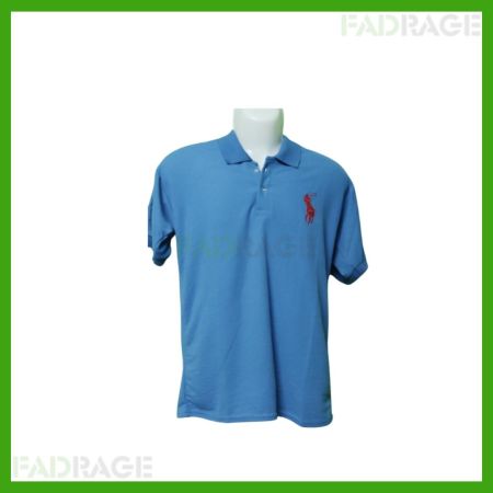 Men Solid Polo Neck Pure Cotton Blue T-Shirt