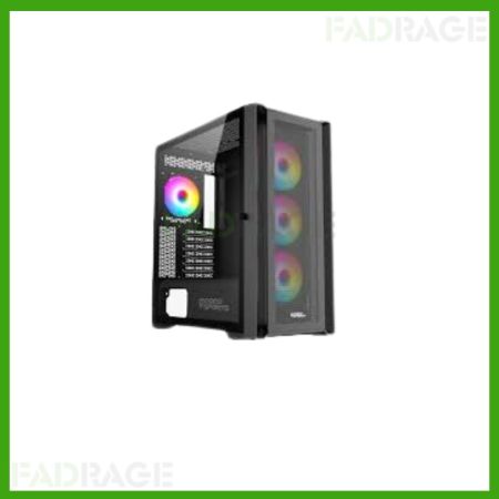 NOVA 110 -ATX with pre loaded 4x RGB Fans cabinet only (Black)
