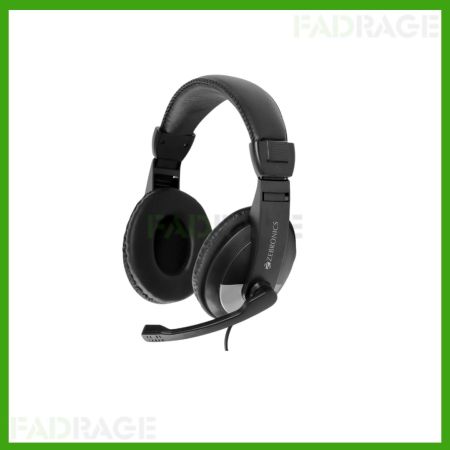 ZEBRONICS Zeb-200HM Wired On Ear Headphone with Mic, Dual 3.5mm Connectors, Adjustable Headband for PC ComputersLaptop (Black)